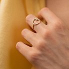 Золотое кольцо "Круговорот" с фианитом к07486 от ювелирного магазина Оникс - 3