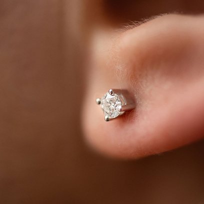 Золотые серьги - пусеты 2 в 1 с бриллиантами 331981121 №4