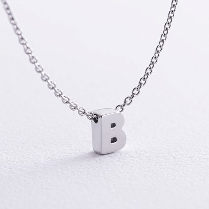 Серебряное колье с буквой "В" 1105 В