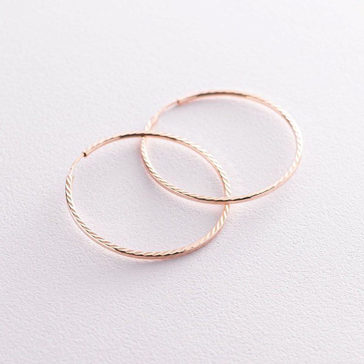 Золоті сережки "Кільця" (3.9 см) с01879 від ювелірного магазину Онікс