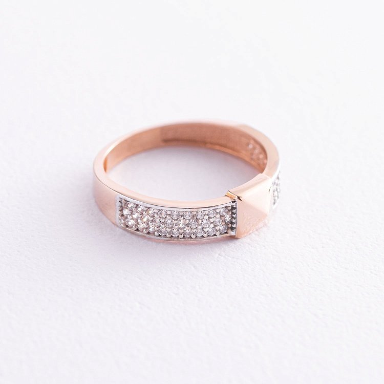 Золота каблучка (фіаніти) к05404 від ювелірного магазину Онікс - 2