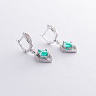Золоті сережки з діамантами і смарагдами с413cha от ювелирного магазина Оникс - 3