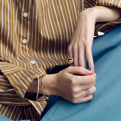 Кольцо "Megan" в желтом золоте к08168 №4