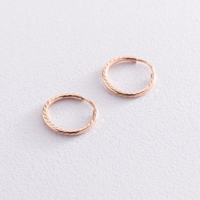 Сережки - кільця в червоному золоті (1.5 см) с01874