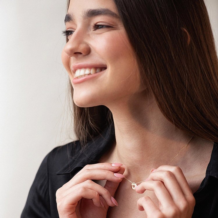 Кольє "Сердечко" у жовтому золоті кол01700с від ювелірного магазину Онікс - 2