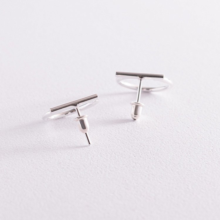 Серебряные серьги - пусеты "Амели" 123189 от ювелирного магазина Оникс - 6