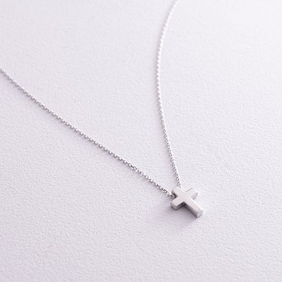 Колье "Крестик" в белом золоте кол02269 №7
