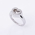 Золотое кольцо "Сердце" с фианитами к04745 от ювелирного магазина Оникс