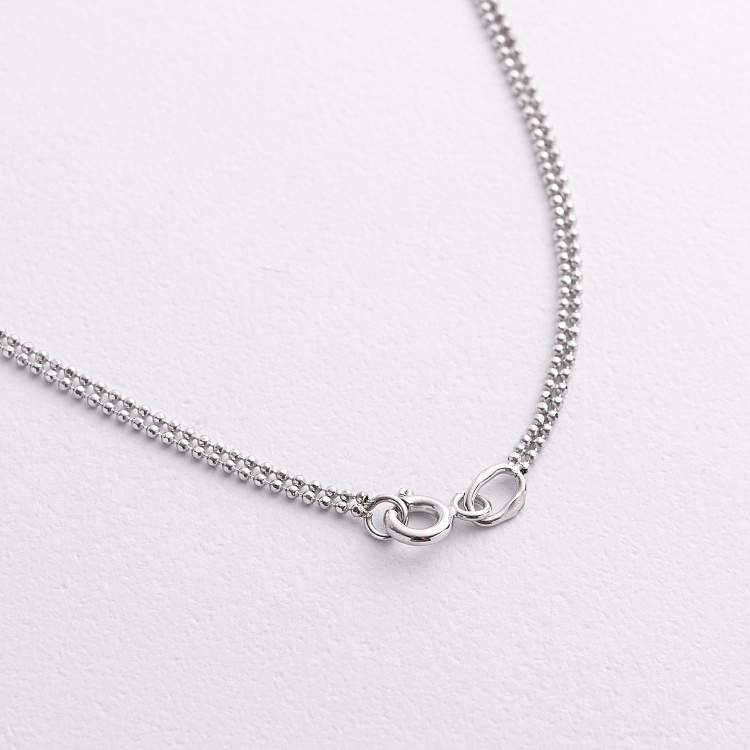 Подвійне кольє "Сердечко та перлина" (біле золото) кол02608 від ювелірного магазину Онікс - 2