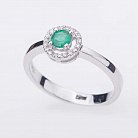 Помолвочное кольцо с бриллиантами и изумрудами LDR0591-p от ювелирного магазина Оникс