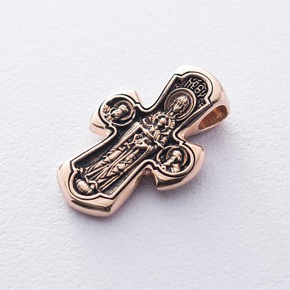 Православный крест с чернением  "Деисус. Божия Матерь "Никопея" п01653 №2