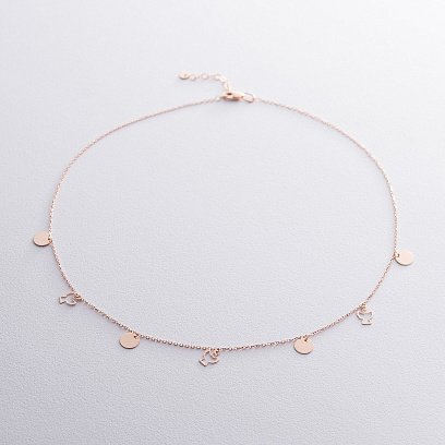 Золотое колье "Монетки и ангелочки" кол01590