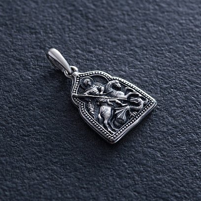 Серебряная ладанка "Георгий Победоносец" 131717 №2