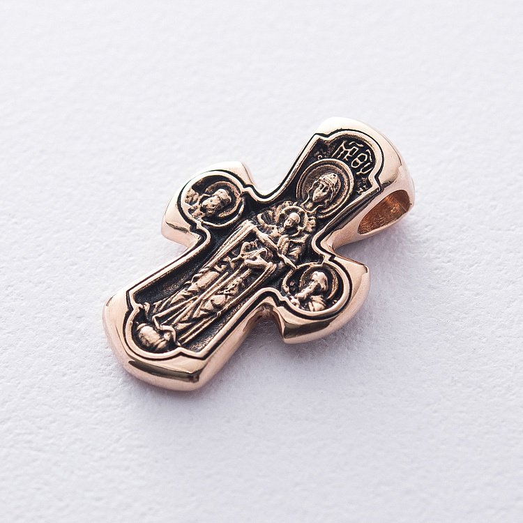 Православный крест с чернением  "Деисус. Божия Матерь "Никопея" п01653 от ювелирного магазина Оникс - 1