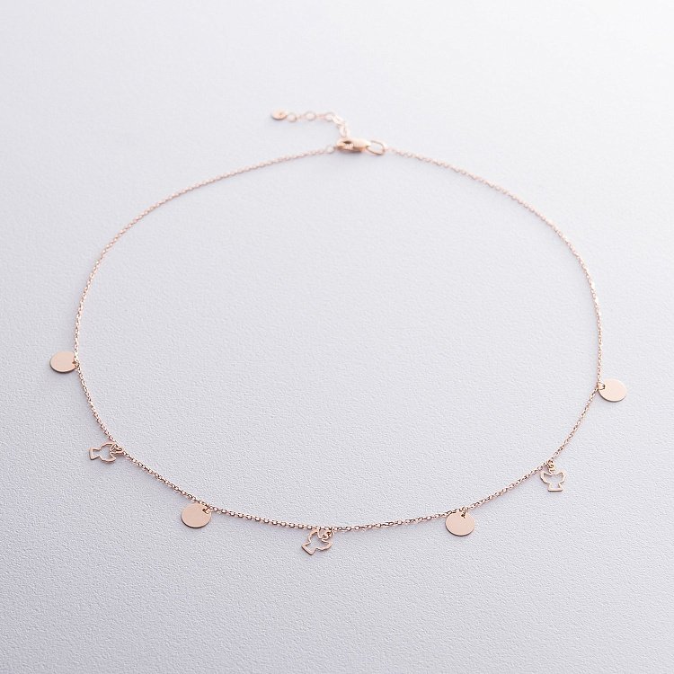 Золотое колье "Монетки и ангелочки" кол01590 от ювелирного магазина Оникс