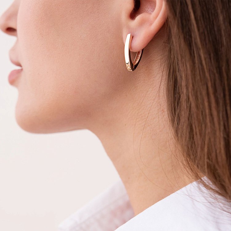 Золотые серьги "Минимализм" с07402 от ювелирного магазина Оникс