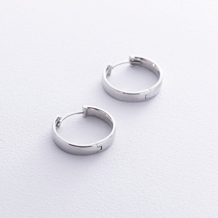 Сережки - кільця у сріблі 7086 від ювелірного магазину Онікс - 2