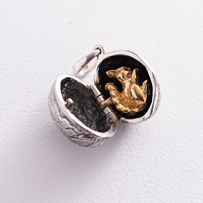 Срібна підвіска "Білочка в горішку" ручної роботи 133107 №8