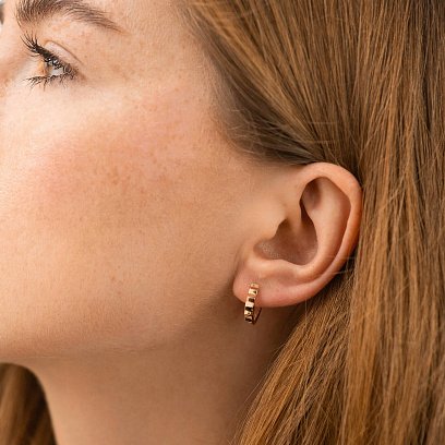 Сережки - кільця "Ruby" у червоному золоті с09103 №2