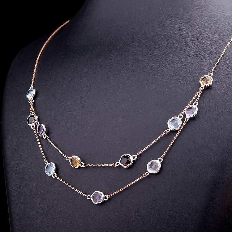 Золоте кольє з натуральними каменями кол00535 від ювелірного магазину Онікс - 5