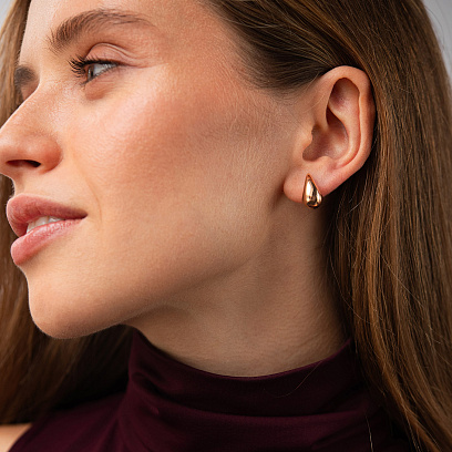 Сережки - пусети "Megan" в червоному золоті  с09518 №4