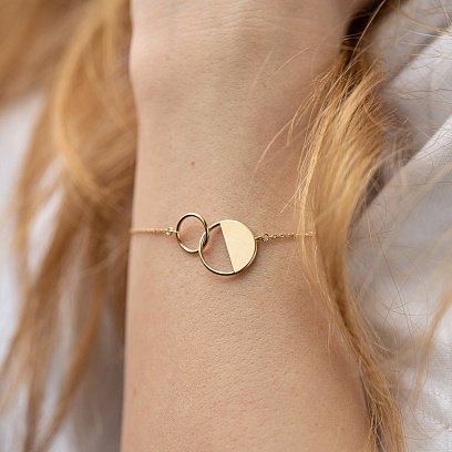 Золотой браслет "Переплетение" б04374 №12