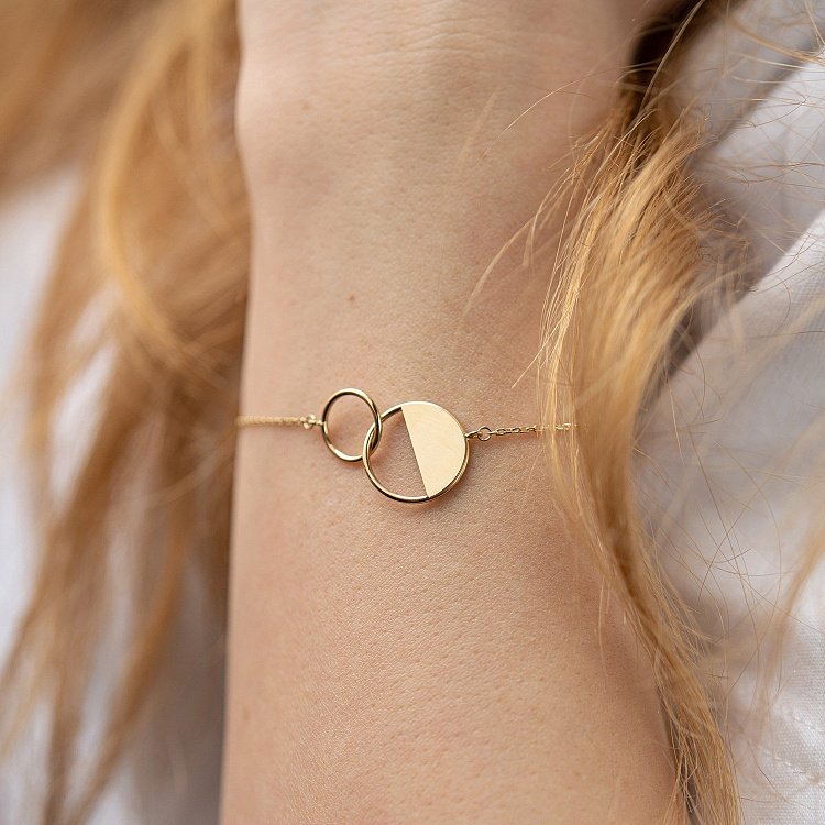 Золотой браслет "Переплетение" б04374 от ювелирного магазина Оникс - 14