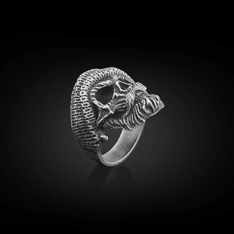 Серебряное кольцо "Череп" 112689 от ювелирного магазина Оникс - 1