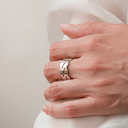 Кольцо "Merry" в белом золоте к08287 №4