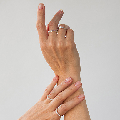 Золотое кольцо с бриллиантами кб0642lg №6