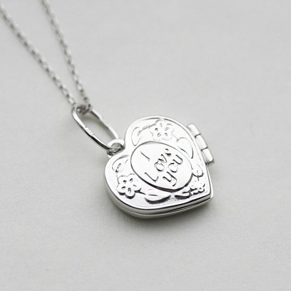 Підвіска для фото "Сердечко" в білому золоті п02964 №7