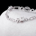 Родированный браслет (синтетическая шпинель, фианиты) б02 от ювелирного магазина Оникс - 2