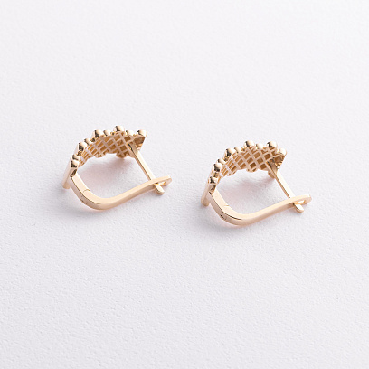 Сережки "Agnes" у жовтому золоті с09715 №3