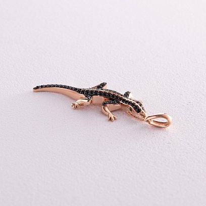 Золотая подвеска "Ящерица" (фианиты) п01925 №5
