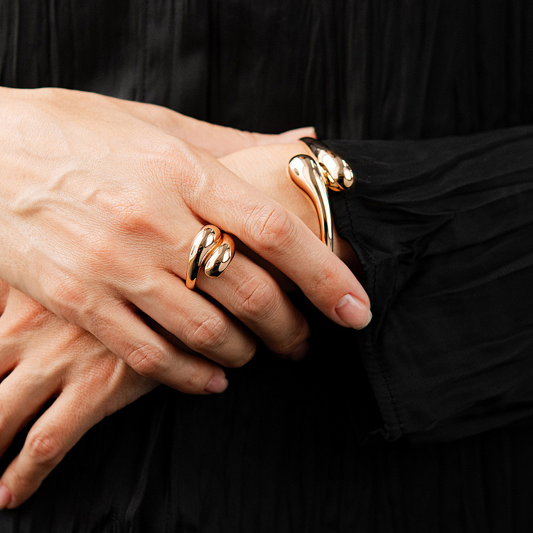 Жесткий браслет "Miriam" в красном золоте б05733 от ювелирного магазина Оникс - 6