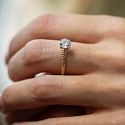Помолвочное золотое кольцо с фианитом к07638 от ювелирного магазина Оникс - 1