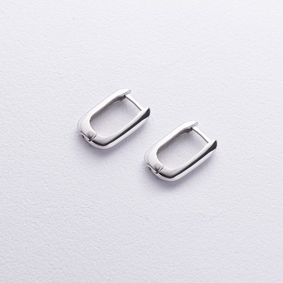 Серьги "Этель" в белом золоте с08733 №3