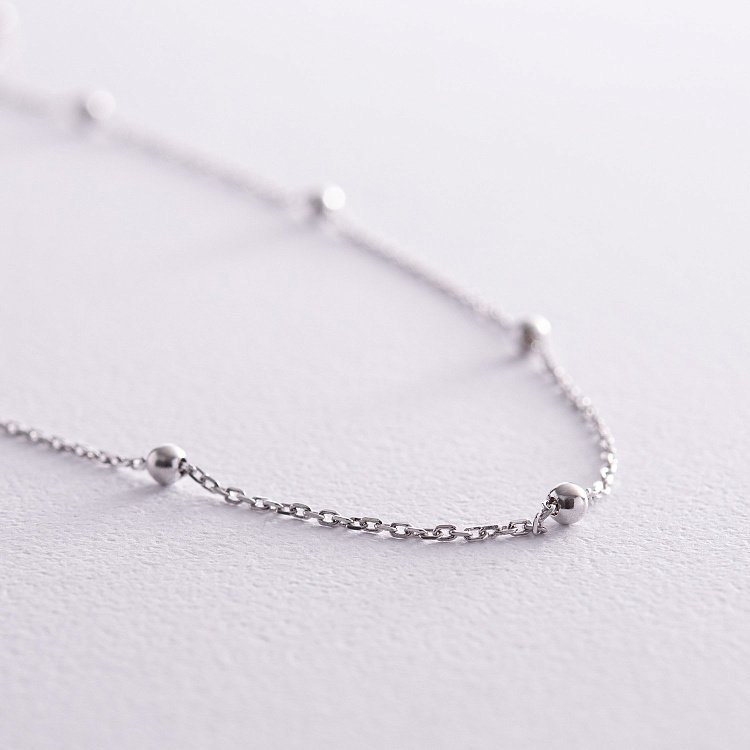 Серебряное колье "Шарики" 908-01224 от ювелирного магазина Оникс - 3