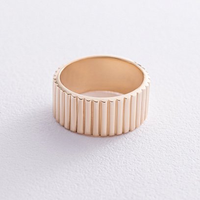 Широка каблучка "Енід" у жовтому золоті к07359 №9