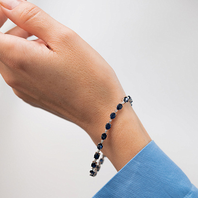 Золотий браслет з сапфірами і діамантами бб0064rc №6