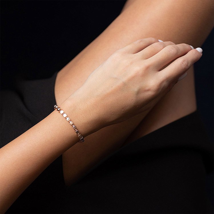 Золотий браслет "Кубики - кульки" б04534 від ювелірного магазину Онікс - 1