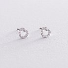 Золоті сережки - пусети "Сердечка" з діамантами 102-10028b от ювелирного магазина Оникс