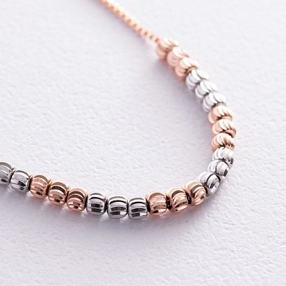 Браслет "Шарики" (красное, белое золото) б05271 №3