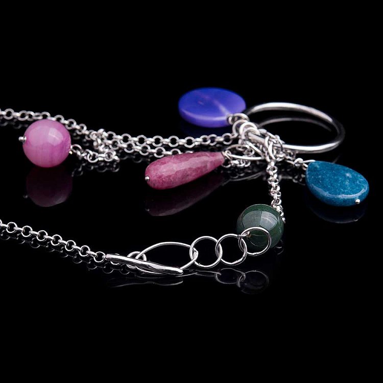 Колье с агатом и родонитом 517кл15 от ювелирного магазина Оникс - 1