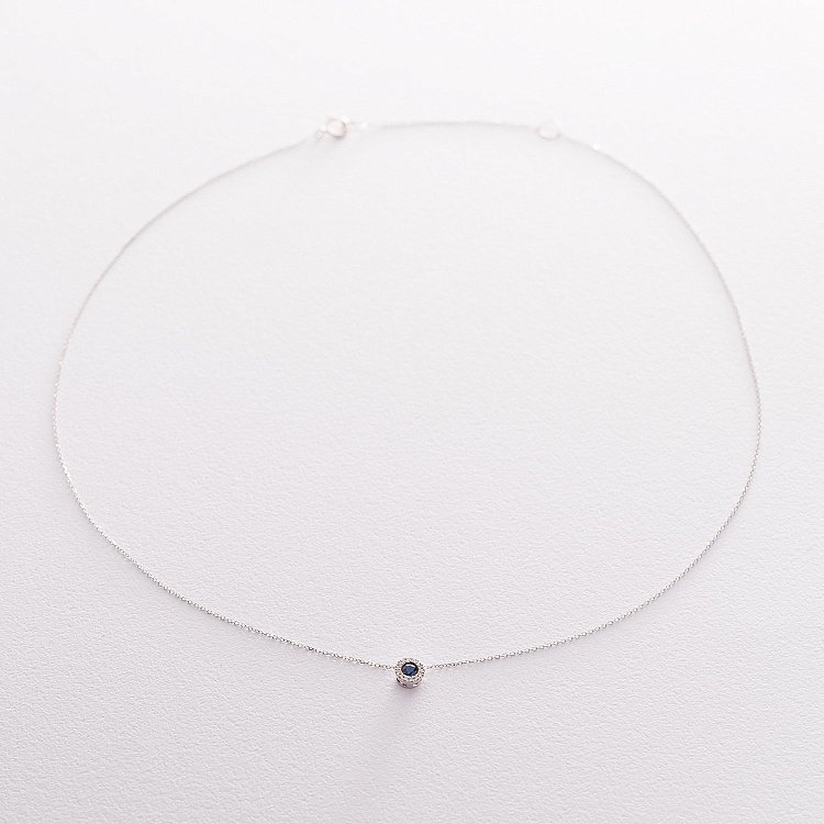 Золотое колье с сапфиром и бриллиантами колб0012ca от ювелирного магазина Оникс - 3