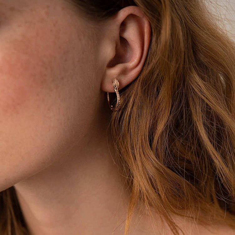 Сережки "Змії" у червоному золоті с07916 від ювелірного магазину Онікс - 3