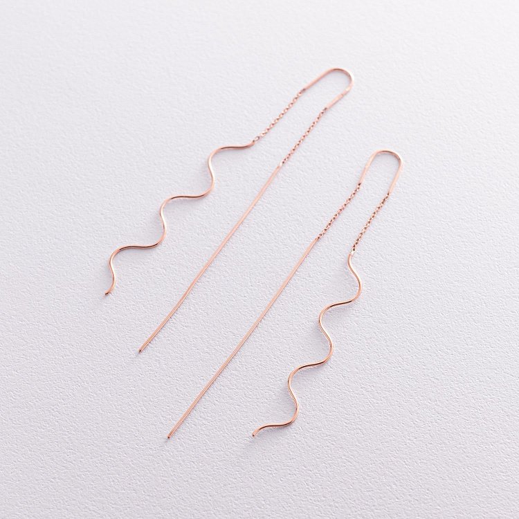 Сережки - протяжки "Міллі" в червоному золоті с07380 від ювелірного магазину Онікс