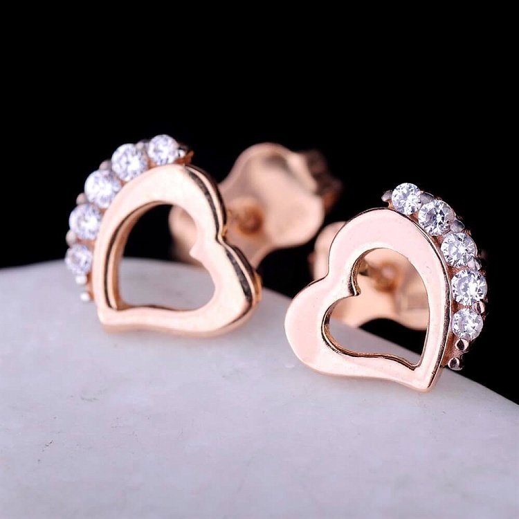 Золотые серьги -пусеты (фианиты) с02384 от ювелирного магазина Оникс