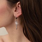 Срібні сережки "Зірочка" з фіанітами 121721 от ювелирного магазина Оникс - 4
