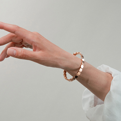 Жорсткий браслет "Claudia" у червоному золоті (фіаніти) б05557 №2